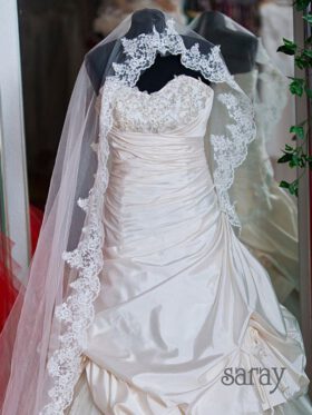Brautkleider A-Linie  Elfenbein Taft, Modell Alexis