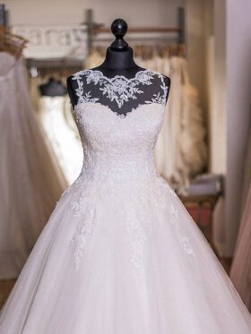 Brautkleider A Linie Spitze Tüll Modell Simona