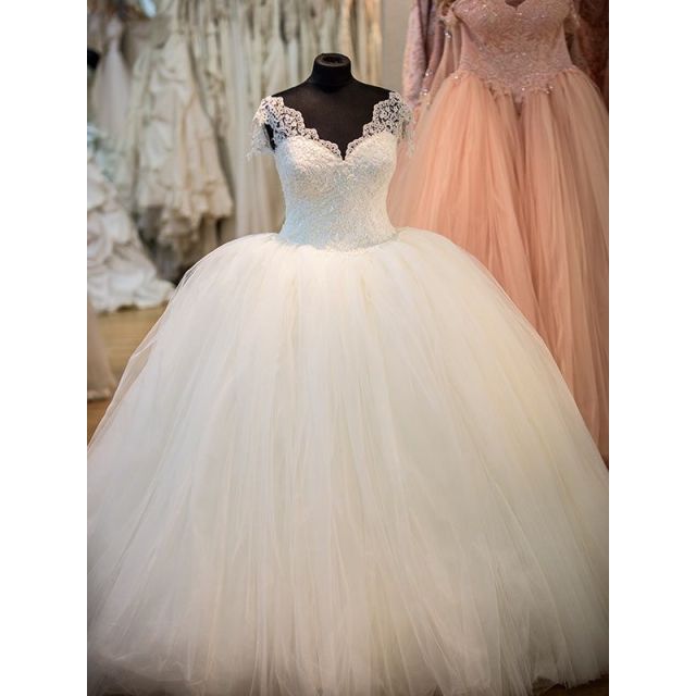 Brautkleider Princess-Stil mit Tüll, Spitze und Schulterträger