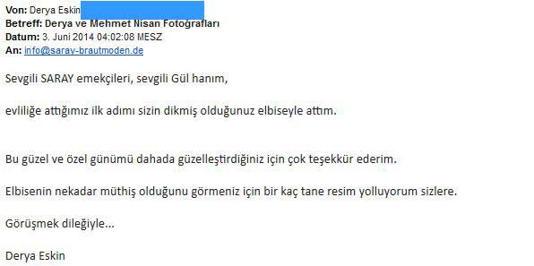 Ihr liebes Dankesbrief auf türkisch