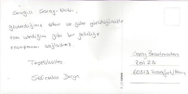 Ihr Dankesbrief auf türkisch