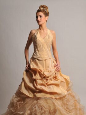 Farbiges Brautkleid, Abendkleid Modell Deonora