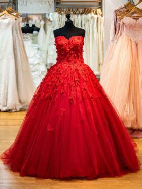 Brautkleid Rot A-Linie- Modell Asena