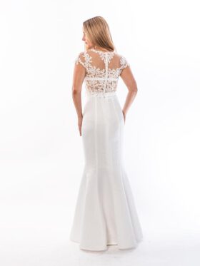 Standesamtkleid Meerjungfrau, Creme, Spitze Modell Selina