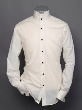Smokinghemd Stehkragen Elfenbein No. 03
