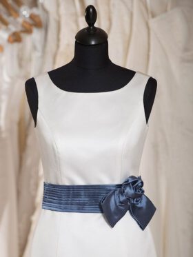 Standesamtkleid Creme Satin kurz Modell Chiara