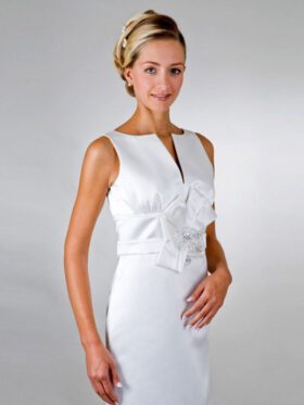 Standesamtkleid kurz Elfenbein Satin Modell Victoria