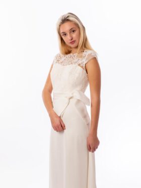 Standesamtkleid Lang Schmales H Linie Modell Antonia