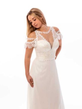 Creme Brautkleid Standesamt Modell Florenz