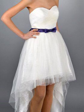 Standesamtkleid Vokuhila-Stil Aus Creme Tüll Modell Lisa