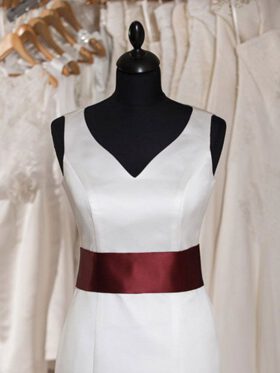 Standesamtkleid kurz Satin Creme Modell Stefanie