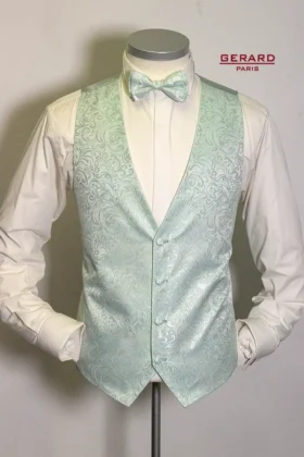Hochzeitsweste in Mintgrün mit Paisleymuster