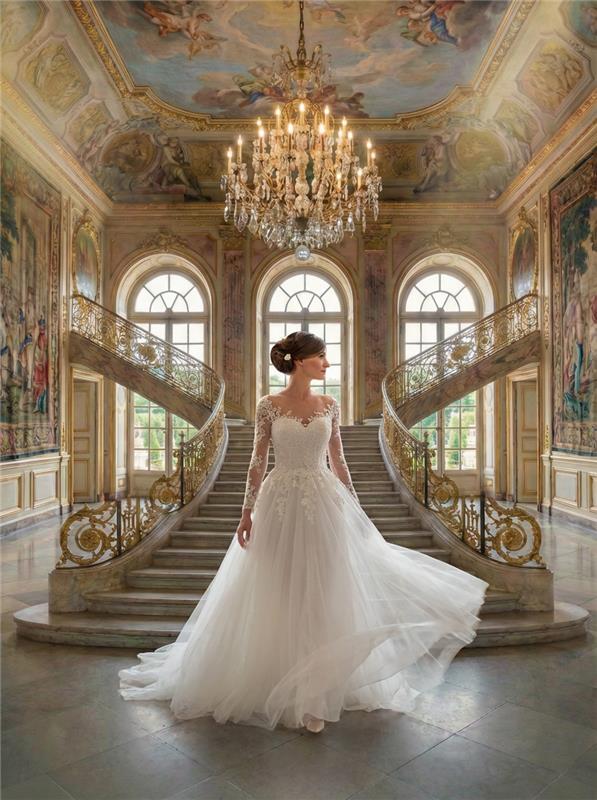 Brautkleider A-Linie Tüll Spitze Brautkleid Modell Estelle