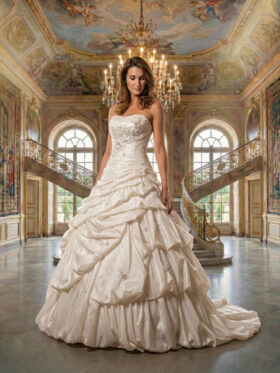 Brautkleider A-Linie Elfenbein Taft Modell Ivana