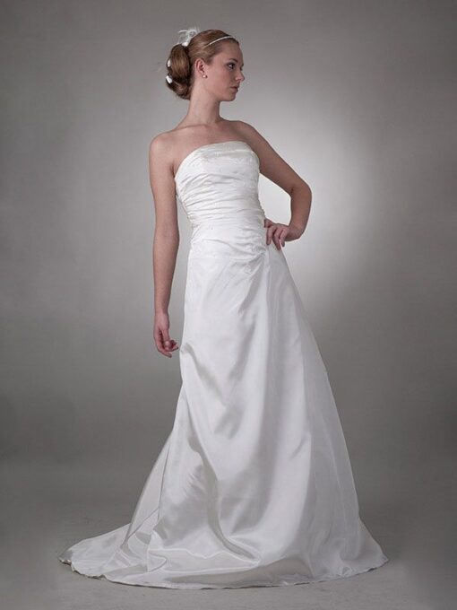 Brautkleider Schlicht Elfenbein Taft Modell Melitta - Image 2