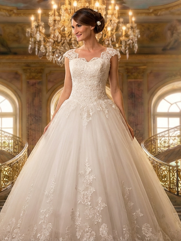Brautkleid Modell Valerie – PrinzessIn Style mit Tüll und Spitze