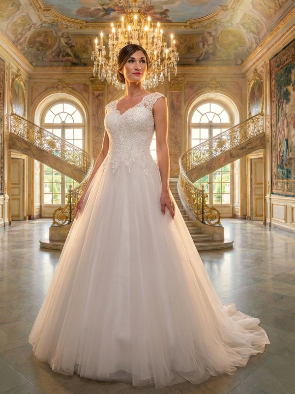 Brautkleider Prinzessin-Stil Spitze Modell Dominique