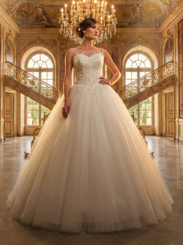 Brautkleider Elfenbein Princess-Stil Model Doreen