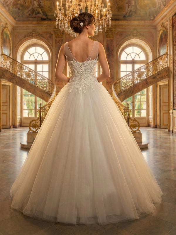 Brautkleider Elfenbein Princess-Stil Model Doreen – Bild 3