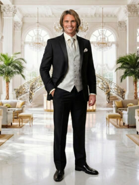 Hochzeitsanzug Schwarz Modell Delhi / 8-teilig