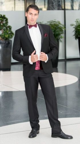Hochzeitsanzug Smoking Slimfit Schwarz Modell Boston