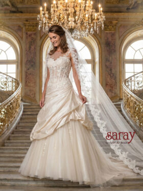 Brautkleider A-Linie  Elfenbein Taft, Modell Alexis